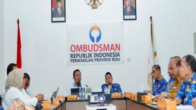 Terkait Penilaian Kepatuhan Penyelenggaraan Pelayanan Publik, Pemkab Kampar Lakukan Koordinasi Dengan Perwakilan Ombudsman RI Provinsi Riau.