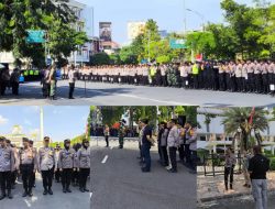 BRAVO” TNI-POLRI Gelar Apel Giat Pengamanan Hari Buruh Nasional 2024 Didepan Kantor Gurbernur Jatim
