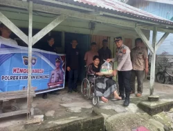 Polres Kuansing Gelar Minggu Kasih Pemberian Bansos di Desa Jake