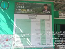 Baliho Publikasi APBDES Tahun 2024 Desa Cicalengka Pagedangan Tidak Berjalan 