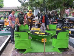 Mengurangi Sampah, Kodim 0402/ OKI Menggelar Lomba Kreasi Meja Kursi Dari Barang Bekas