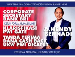 KETUM FORHUMAS BUMN HENDY BENARDI KLARIFIKASI DANA CASHBACK PWI GATE KE IJW. TANDA TERIMA DICATUT OKNUM PENGURUS PWI PUSAT