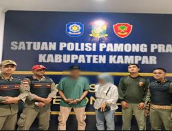 Asyik Berduaan Di Kebun Sawit, Pasangan Sejoli Diamankan Tim Patroli Satpol PP Kampar.