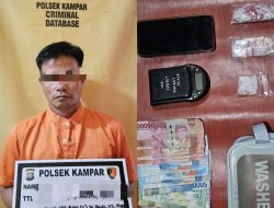 Polsek Kampar Tangkap Pelaku Narkoba di Desa Pulau Payung