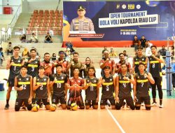 Turnamen Volly Kapolda Cup 2024, Laga Perdana Tim Polres Kampar Menang 3-0 atas Lawannya Polres Meranti. 