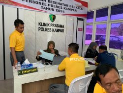 Bidddokkes Polda Riau Cek Kesehatan Keseluruhan Personel Polres Kampar