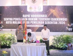 Komitmen Amankan Pilkada 2024, Polresta Malang Kota dan Bawaslu Tanda Tangani MoU Sentra Gakkumdu