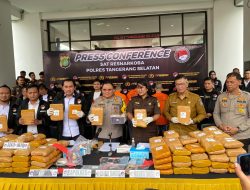 Polres Tangerang Selatan Ungkap Peredaran Narkotika Jenis Ganja Sebanyak 140,4 Kg