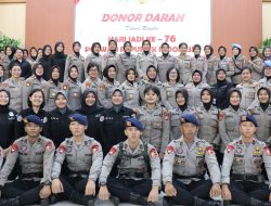 Rangkaian HUT Polwan ke-76 Diperingati Dengan Donor Darah