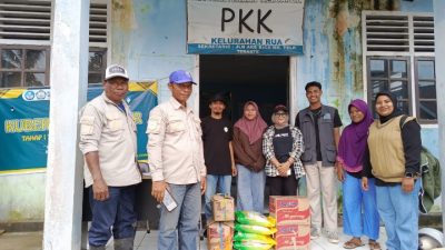 BEM PTNU Se-Nusantara dan Mahasiswa Unutara Menyerahkan bantuan sembako dan pakaian layak pakai kepada korban bencana di Kelurahan Rua Pulau Ternate