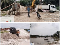 Praktik Tambang ilegal Bebatuan dan Pasir di jalan bupati kualu kabupaten Kampar aman tidak tersentuh hukum. 