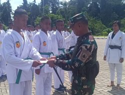 Satdik – 3 Kodiklatal Sorong Laksanakan Ujian Kenaikan Sabuk Karate Siswa