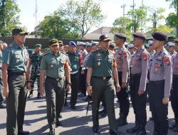 Komandan Korem 084/Bhaskara Jaya Memimpin Apel Gelar Pasukan Pengamanan VVIP Rencana Kunker Wakil Presiden RI