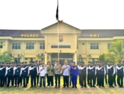 Apel Penyerahan Personil Pamwal Calon Bupati dan Wakil Bupati di Mapolres OKI