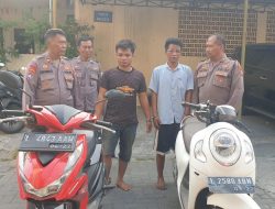 Polsek Kenjeran Amankan 2 Pelaku Pencurian Sepeda Motor TKP Bulak Banteng Lor.