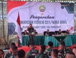 Danrem 031/Wira Bima Kunjungi Kandang Harimau Kampar Yonif 132/Bima Sakti, Disambut Meriah Oleh Prajurit Yonif 132/BS