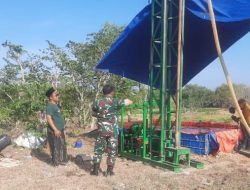 Bantu Optimalkan Hanpangan, Babinsa Koramil 17/Tanjung Bumi Dampingi Pengeboran Sumber Air