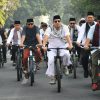 Cooling System Pilkada 2024, Polres Mojokerto Gowes Bareng Forkopimda dan 1.000 Santri