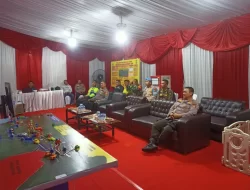 Kapolsek XIIl Koto Kampar Tinjau Pos Ops Lilin Lancang Kuning 2024 Pada Malam Pertandingan Indonesia VS Philipina.