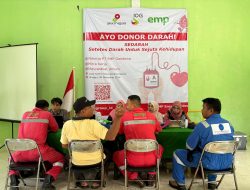 PT EMP Kembali Mengelar Aksi kegiatan Donor darah di Desa Senama Nenek