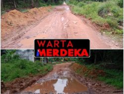 Akses Jalan Poros Desa Catur Tunggal Berlobang, Akibat Truck Bermuatan Beban Berat dan Turunnya Hujan