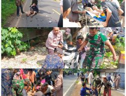 Babinsa Koramil Socah Gerak Cepat Evakuasi Korban Lakalalin