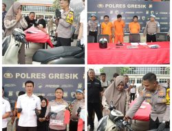 Senyum Ibu Eva Ucapkan Terimakasih kepada Kapolres Gresik, Motor Dicuri kurang dari sehari sudah kembali