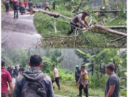 Sigap, Polisi bersama Warga Tangani Longsor di Ponorogo, Jalur Ngrayun-Jajar Kembali Lancar
