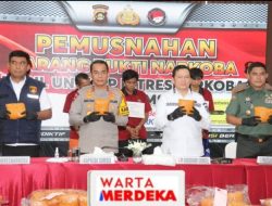 Kapolda Sumsel Bersama Forkopimda Sumsel Musnahkan 50kg Shabu-shabu Ungkap Kasus Jaringan Internasional