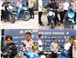 Senyum Warga usai Kapolres Gresik Kembalikan Motor Curian Kepada Pemilik Kendaraan