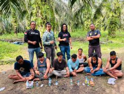 Tim Unit Intel Kodim 0313/KPR Bersama Polsek Tambusai Berhasil Menangkap 9 Orang Diduga Pengedar Narkoboi