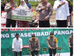 Kapolri dan Gubernur Yogyakarta Sri Sultan Hamengku Buwono X Menanam Jagung Bersama