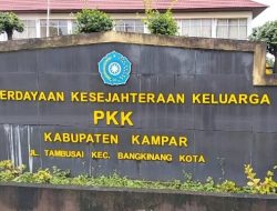 Sungguh Miris..!!! Bendera merah putih terpasang terlihat sudah sobek, kusam Tetap Dikibarkan di Depan kantor PKK kabupaten kampar