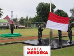 Kasdim 0402/OKI Bertindak Sebagai Irup Pada Upacara Bendera