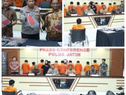 Polda Jatim Amankan 11 Tersangka Curanmor, Ketua Komplotan yang Serang Polisi Diberi Tindakan Tegas Terukur
