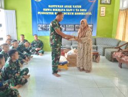 Berbagi Kebahagiaan Di Bulan Suci, Siswa Dikmata TNI AL 44/1 Berikan Santunan Anak Yatim