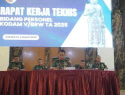 Aspers Kasdam V/Brw Pimpin Rapat Kerja Teknis Pengembangan Personel TNI AD