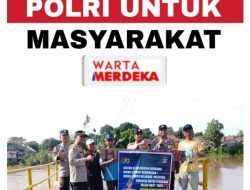 POLRI Untuk Masyarakat: Antisipasi Korban Jiwa, Polsek Rantau Alai Ogan Ilir Pasang Spanduk Peringatan di Jembatan Amblas