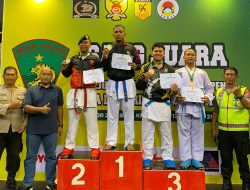 Anggota Polres Kediri Kota Raih Prestasi di Kejuaraan Karate Piala Danbrigif 16 Wira Yuda 2025