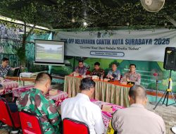 Kapolsek bersama 3 pilar Wonocolo Hadiri Peluncuran Kelurahan Cantik di Kelurahan Jemur Wonosari.