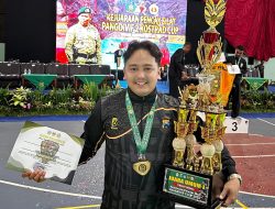 Personel Polres Lamongan, Bripda Sholeh Maulana, Raih Medali Emas di Pencak Silat Pangdivif 2 Cup 2025