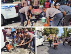 Minimalisir Laka Lantas Polres Bondowoso Tambal Jalan Berlubang: Bakti Polri di Hari Bhayangkara ke – 79