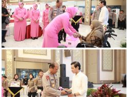Hari Bhayangkara ke -79 Polda Jatim Beri Bantuan Tongkat dan Kursi Roda Bagi Kaum Difabel
