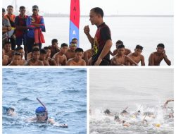 Danpasmar 1 Terjun Langsung Ikuti Renang Laut Bersama Prajuritnya