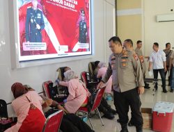 Polres Nganjuk Gelar Donor Darah Sambut Hari Bhayangkara ke-79, Targetkan 100 Pendonor