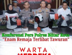 Maklumat Satu Suro, Polres Blitar Kota Tangkap Enam Remaja Terlibat Tawuran
