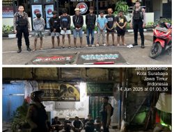 Patroli Perintis Presisi Satsamapta Polres Tanjung Perak Gagalkan Aksi Tawuran, 8 Remaja Diamankan.