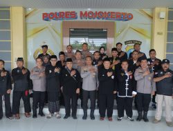 Dikukuhkan Polres Mojokerto Satgas PAM Sentot Prawirodirdjo Siap Jaga Malam Satu Suro