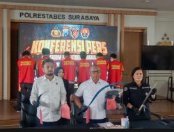 Unit Jatanras Satreskrim Polrestabes Surabaya Tangkap Pelaku Pengeroyokan enam Tersangka Diamankan