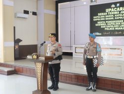Kapolres Nganjuk Pimpin Sertijab Empat Kapolsek dan Pengukuhan Tiga Pejabat Baru